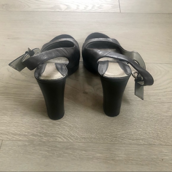 Kenneth Cole Reaction Leather Slingback Peep Heels - Picture 8 of 16